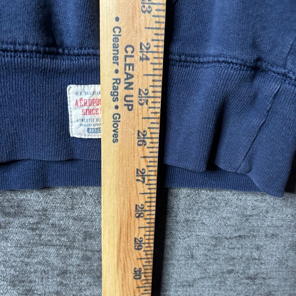 Vintage Y2K Aeropostale Athletics Navy Blue Hoodie Sweatshirt S Skater Grunge - Picture 6 of 8